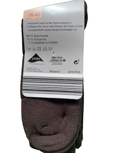Lycra Winter-Wellness-Socken für Damen und Herren 39-42, 2 Paar