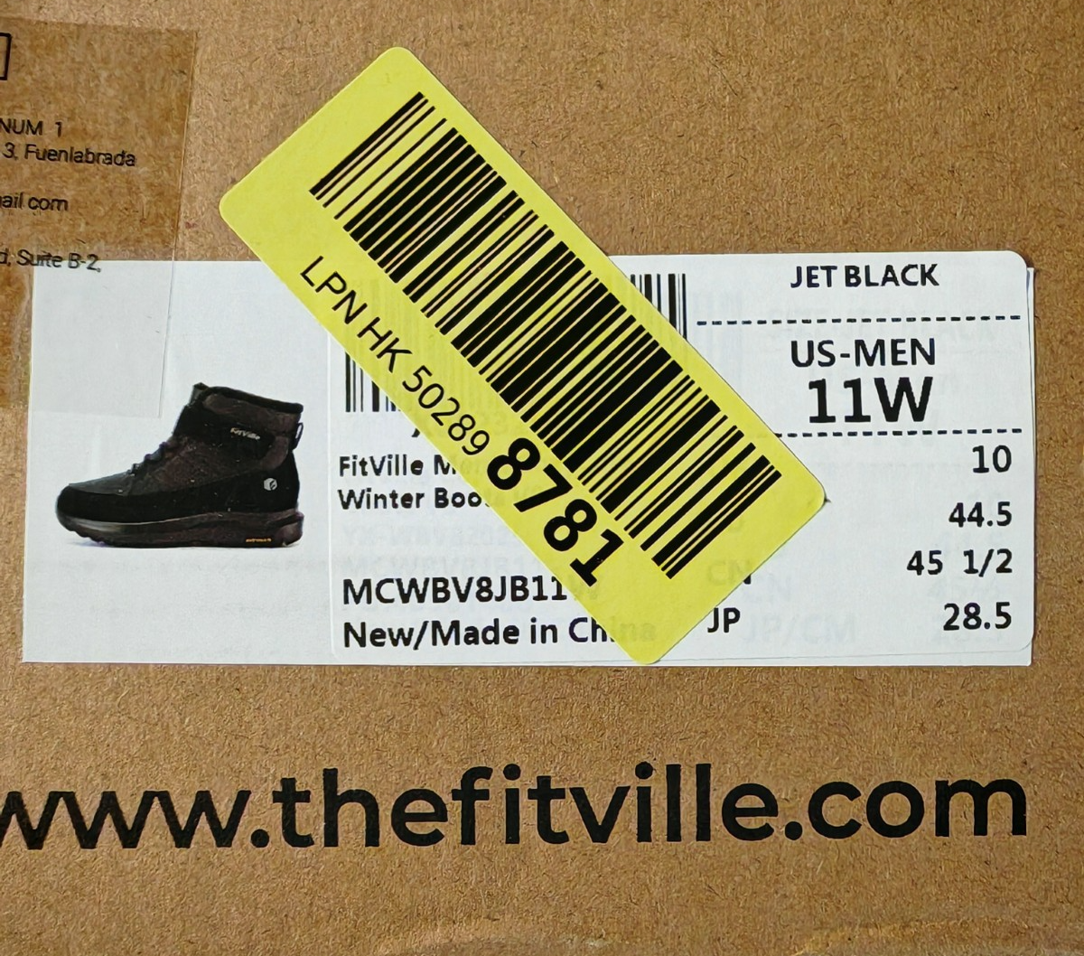 FitVille Winter Boots Herren Schwarz Gr. 44,5 Winterstiefel Warm Gefüttert G1
