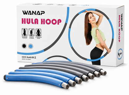 Wanap Fitness Hula Hoop 1kg 8 Teile 95cm Trainingsreifen Fitnessreifen Blau E3