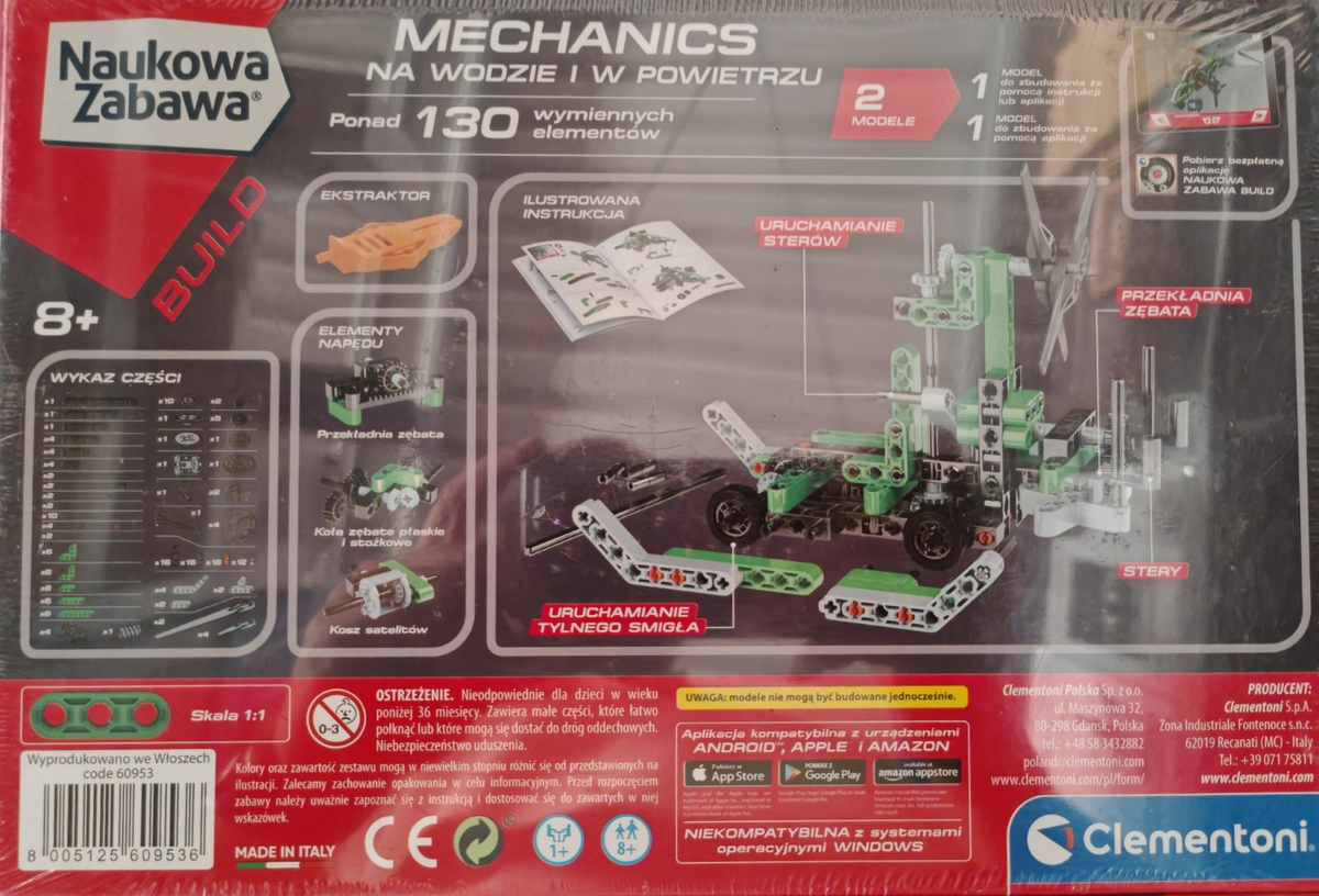 Clementoni Mechanics STEM Baukasten Flugzeug Boot 130 Teile ab 8 Jahre 60933 D5
