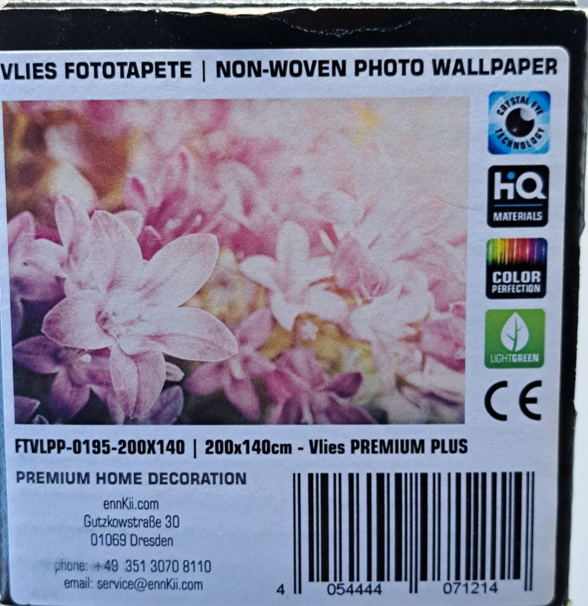 EnnKii Fototapete 200x140 cm Vlies Premium Plus, Blume