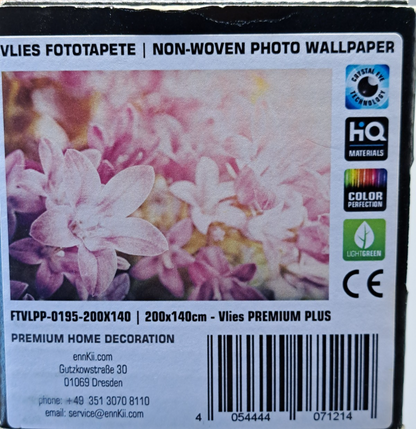 EnnKii Fototapete 200x140 cm Vlies Premium Plus, Blume
