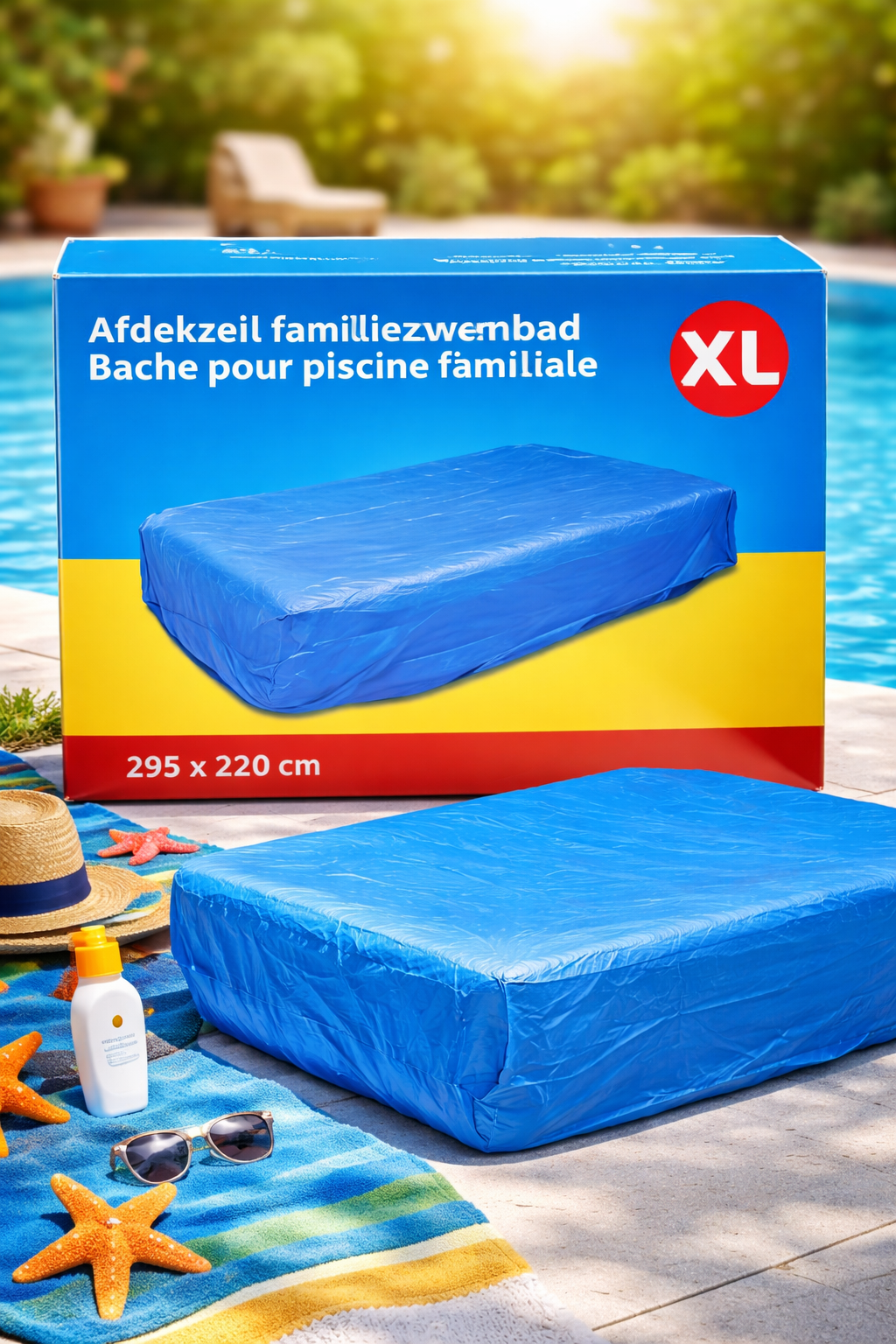 Poolplane 295x220cm Schwimmbad Abdeckung Schutz Poolabdeckung Rechteckig XL D9
