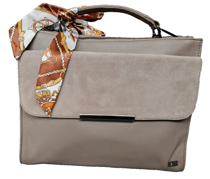 Desiderius Alivia Damen Ledertasche Taupe Blogger Edition Echtleder Handtasche H