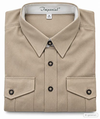 Imperial Derby Herren Jagdhemd Gr. 50 Khaki Langarm Dehnzonen Outdoor Hemd D2