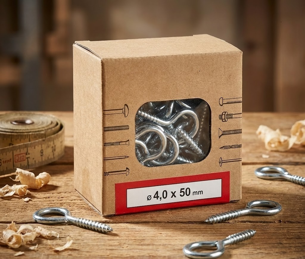 Emil Lux Schraubhaken halbrund 4,0x50 mm verzinkt