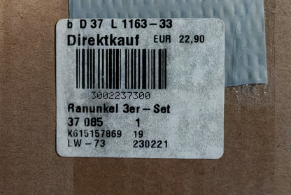 Künstliche Ranunkeln 3er Set im Topf Kunstblumen Orange Rosa Weiß 20 cm E7