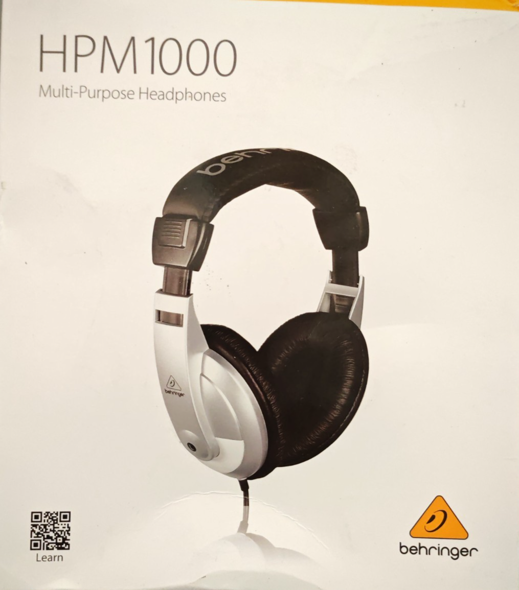 Behringer HPM1000 Studio Kopfhörer Over-Ear 32 Ohm Schwarz Silber Kabel A8