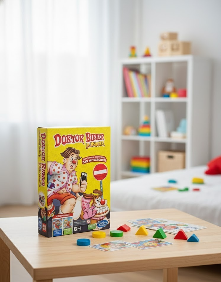 Hasbro Doktor Bibber Junior Kinderspiel Brettspiel 2-4 Spieler ab 3 Jahre D6