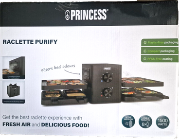 Princess Raclette Purify, 8 Personen, Integriertes Luftfiltersystem