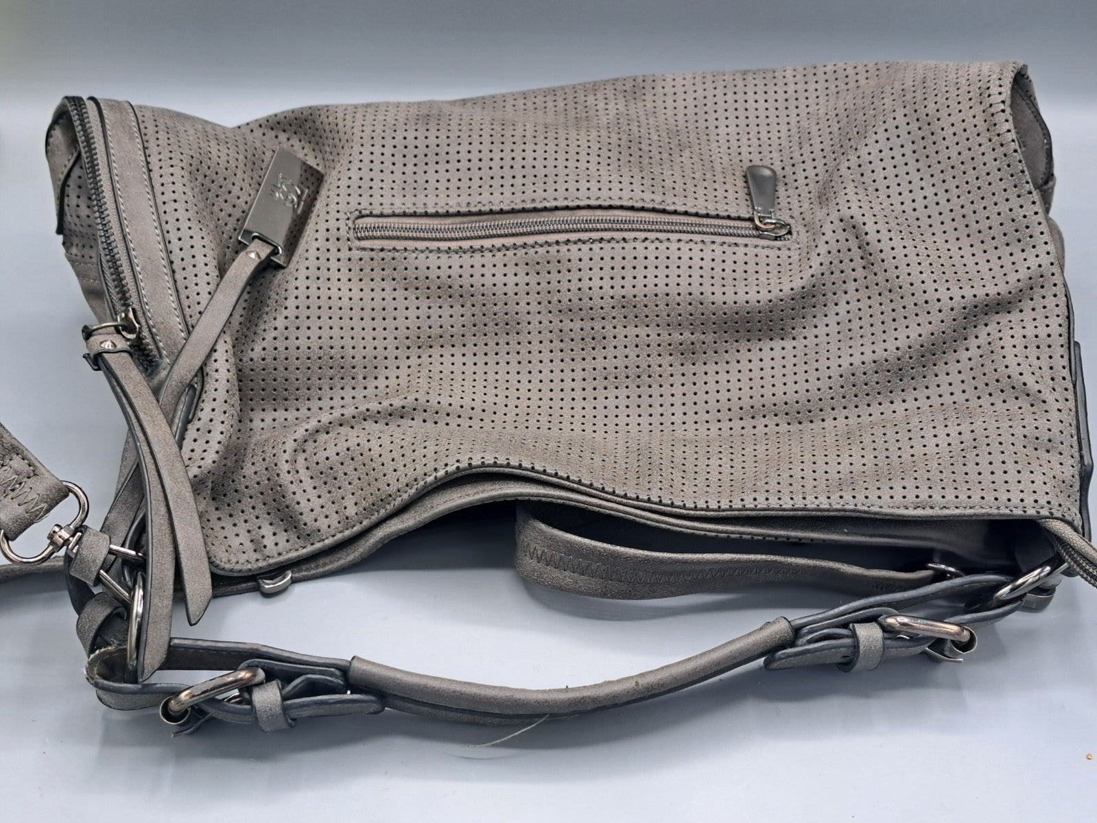 Damen Handtasche Leder, Olive, 38x37 Reißverschluss