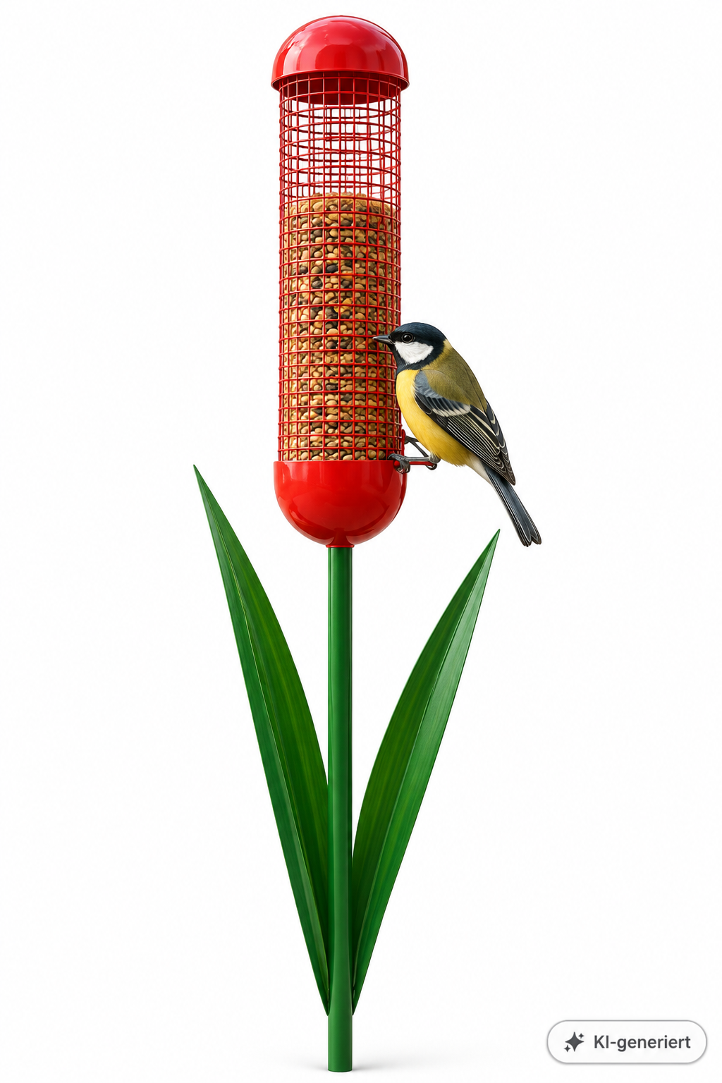 Navaris Vogelfutterspender Eisen Rot Futterstation Wildvögel Garten Schilff HA2