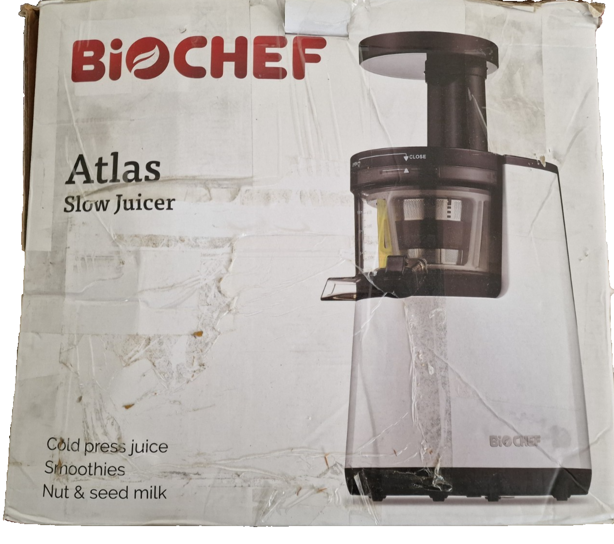 BioChef Atlas Slow Juicer - 150 Watt Motor / 60 U/Min, kompakt, leise, Schwarz