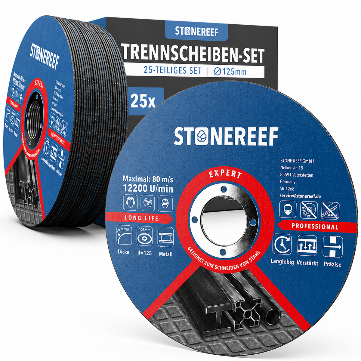Trennscheiben 23er Set 125mm 1mm Winkelschleifer Flex Metall Edelstahl A9