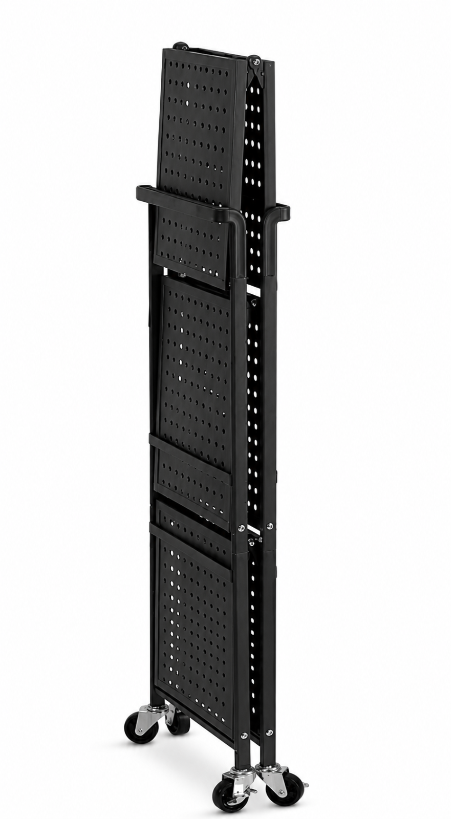 Navaris Rollwagen klappbar 3 Etagen Servierwagen Rollenwagen Regal Grau A-01