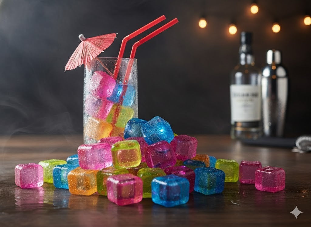 Trendsforever 50 Mehrwege-Eiswürfel Bunte Farben Eiswürfelformen