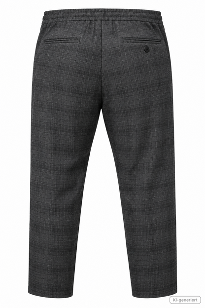 STRANDFEIN Menswear Herren Hose Gr. 27 Kurzgröße Anthrazit Kariert Business D2