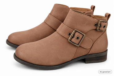 Vionic Damen Stiefeletten Braun Leder Schnallen Reißverschluss Boots Gr. 36 G2