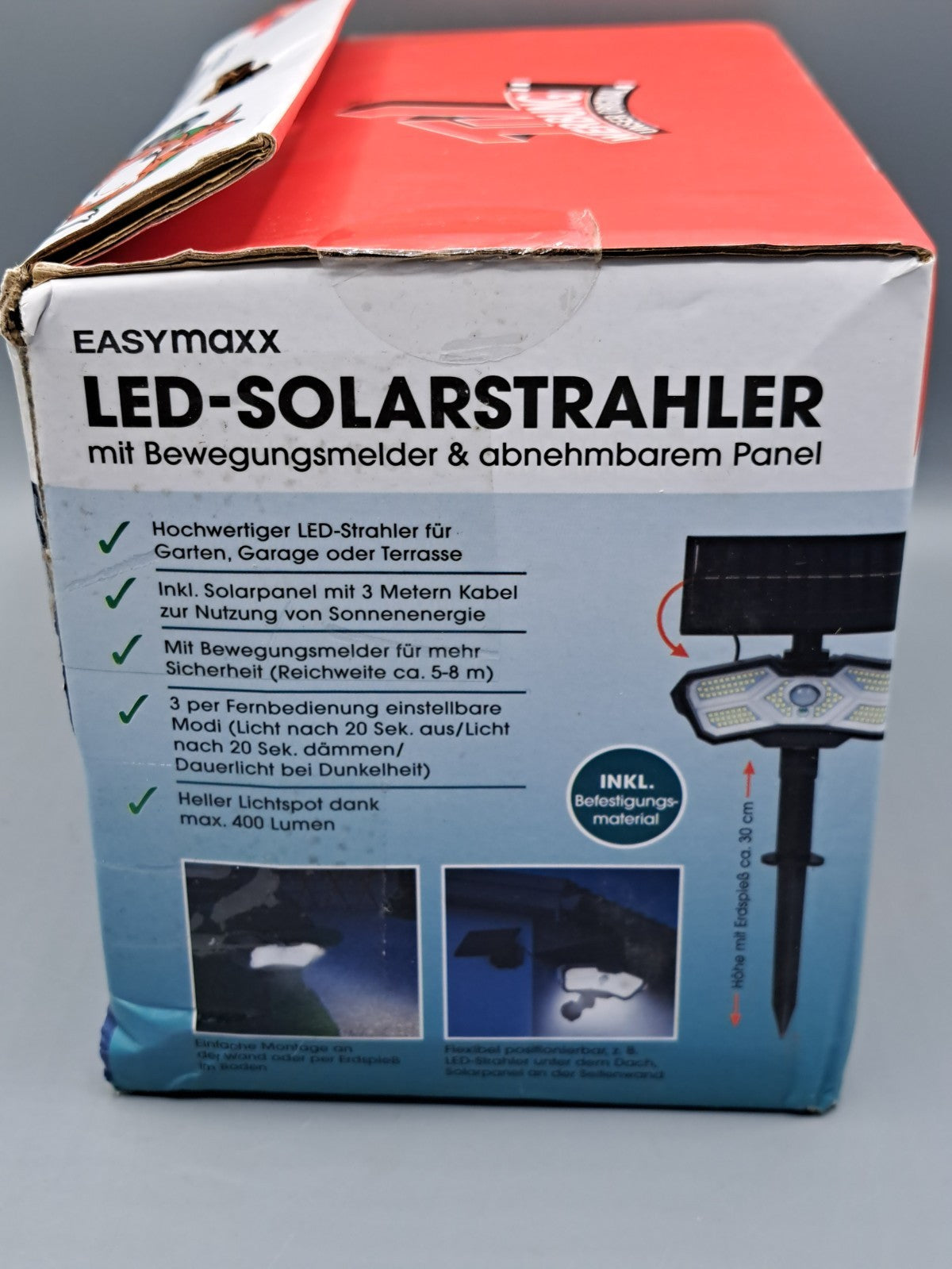 Easymaxx LED-Solarstrahler mit Bewegungsmelder IP64
