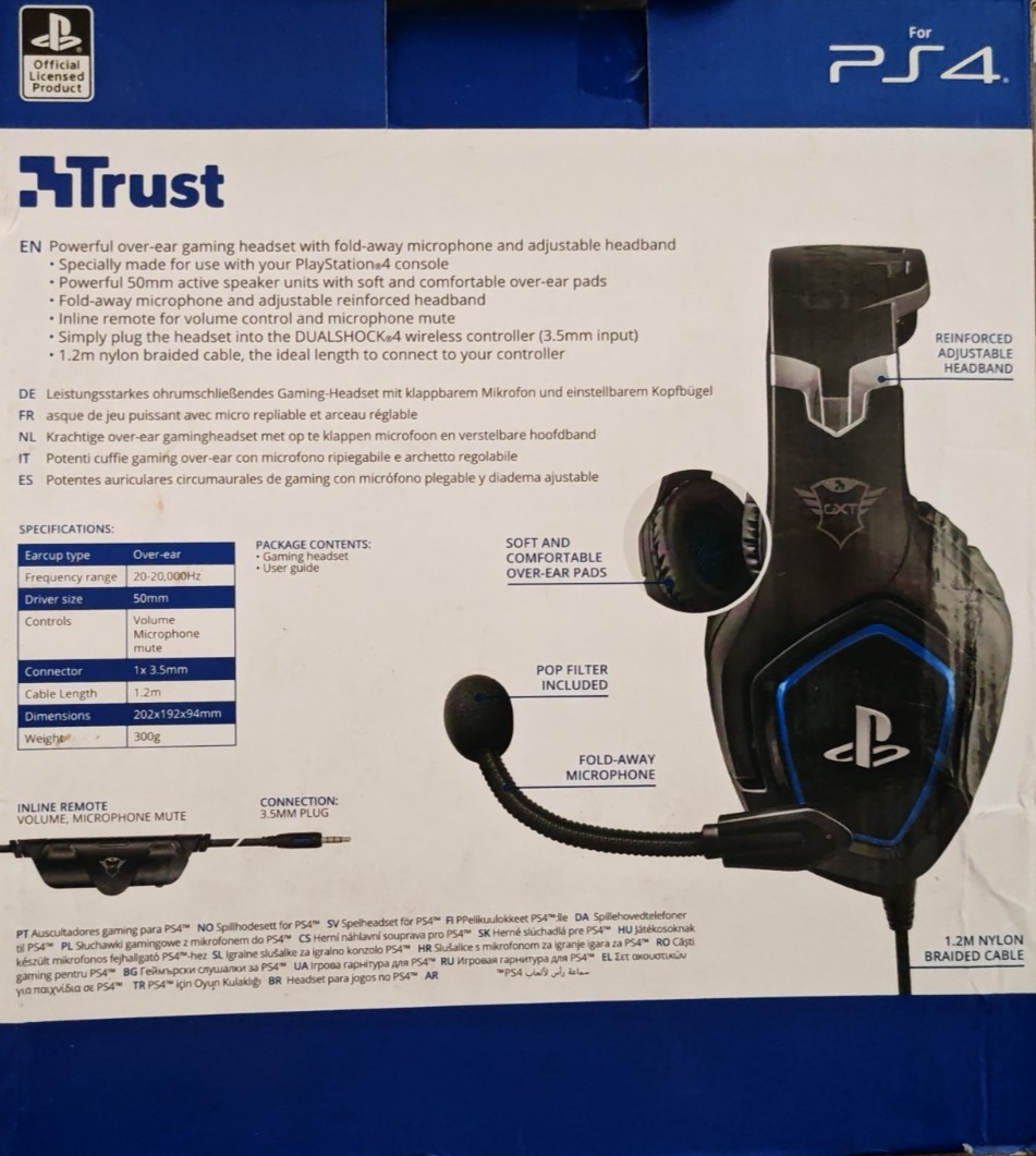 Trust GXT 488 Forze Gaming Headset PS4 PS5 50mm Mikrofon 3,5mm 23530 A8