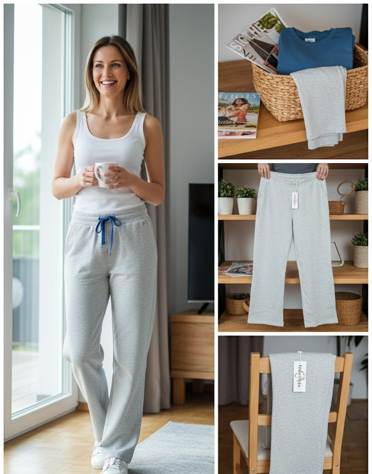 GALA loves LYLA Damen Loungehose Gr. 46 Grau meliert Lang Jogginghose C2