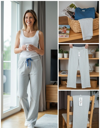 GALA loves LYLA Damen Loungehose Gr. 46 Grau meliert Lang Jogginghose C2