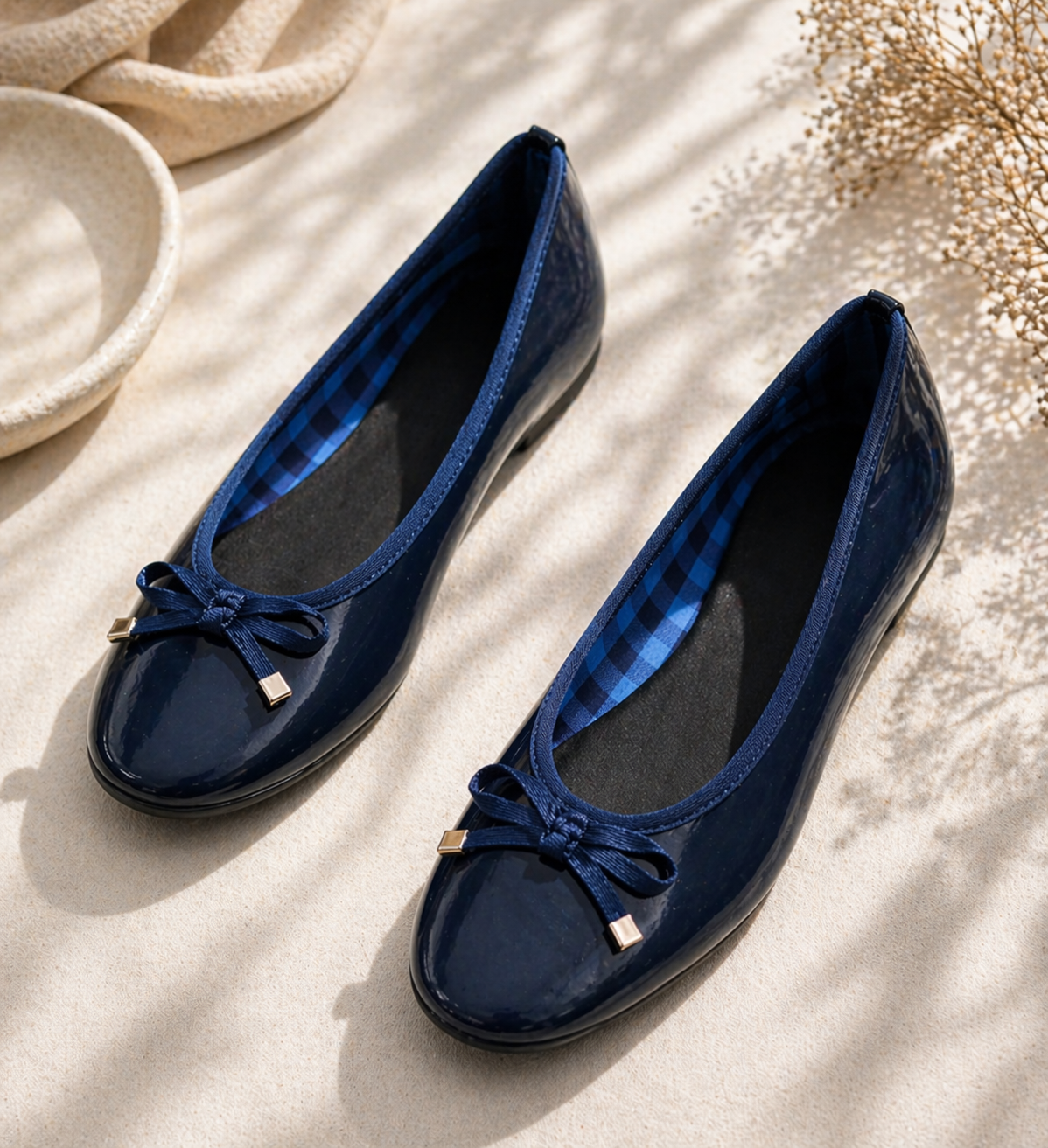 Castro Ballerinas Damen Blau Gr. 38 Flats Slipper Alltag Freizeit Schuhe