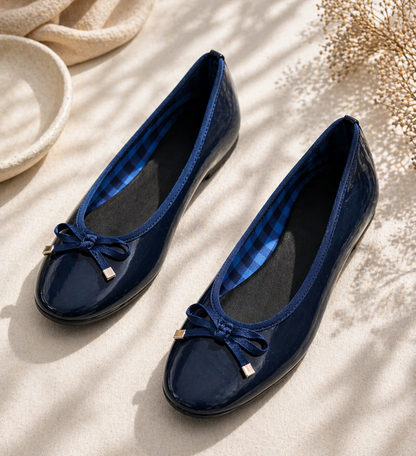 Castro Ballerinas Damen Blau Gr. 38 Flats Slipper Alltag Freizeit Schuhe