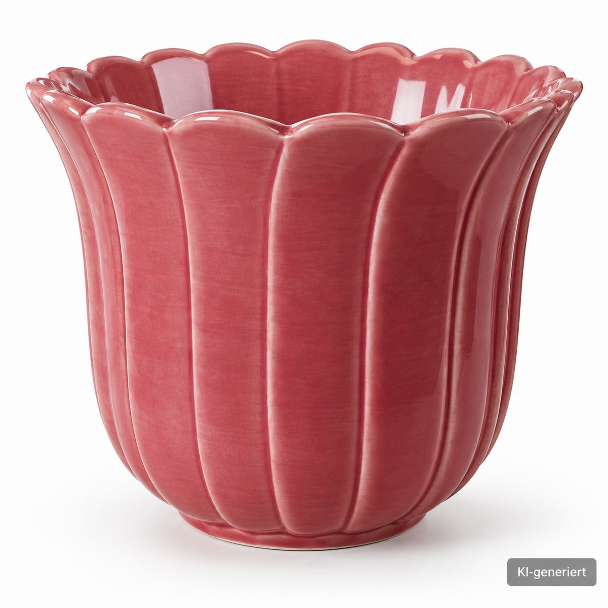 Blumentopf Übertopf Keramik Altrosa Rosa Blütenform Vintage Ø 18 cm B5