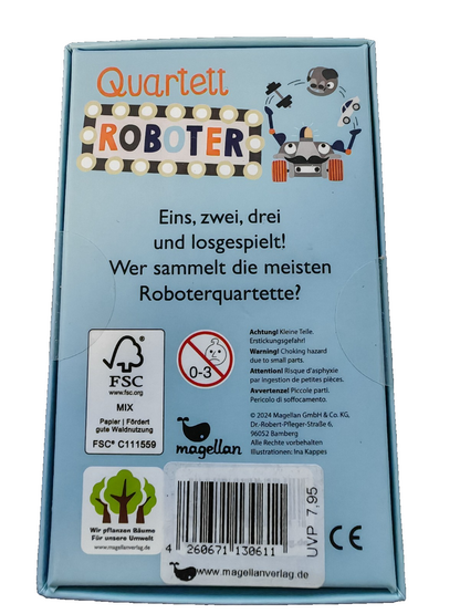 Magellan Quartett Roboter Ina Kappes 32 Karten Kinder ab 5 Jahren N3061 D4