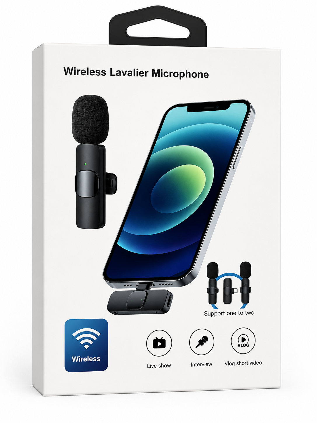 Kabelloses Lavalier Mikrofon USB-C Smartphone Plug & Play Ansteckmikrofon A8
