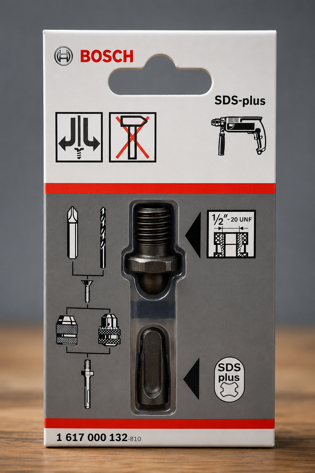 Bosch SDS Plus Aufnahmeschaft Bohrfutter Adapter 1/2"-20 UNF Bohrmaschinen B1