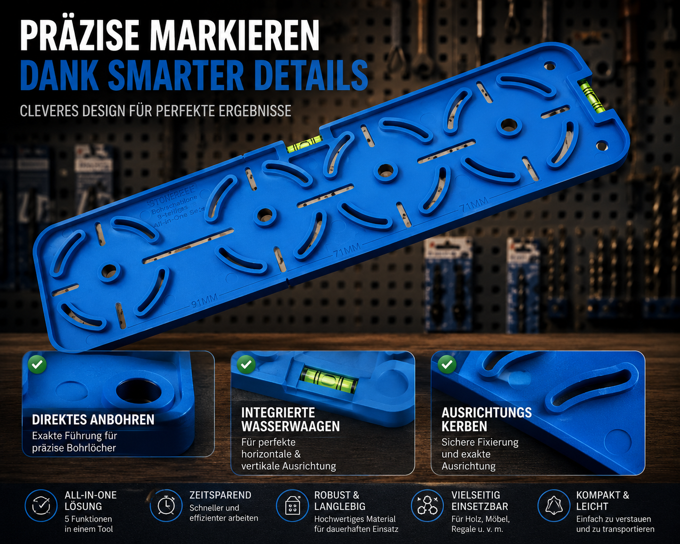 Steckdosen Bohrschablone Tieflochmarker Trockenbau Unterputzdose Profi