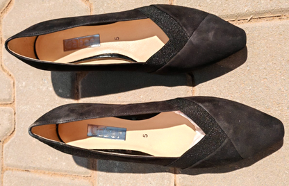 Gabor Damen Pumps Schwarz Samtchevreau Leder Gr. 38 Blockabsatz 3 cm Elegant G1