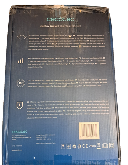 Cecotec Wassernebel-Ventilator EnergySilence 690 90W Fernbedienung 3L Tank