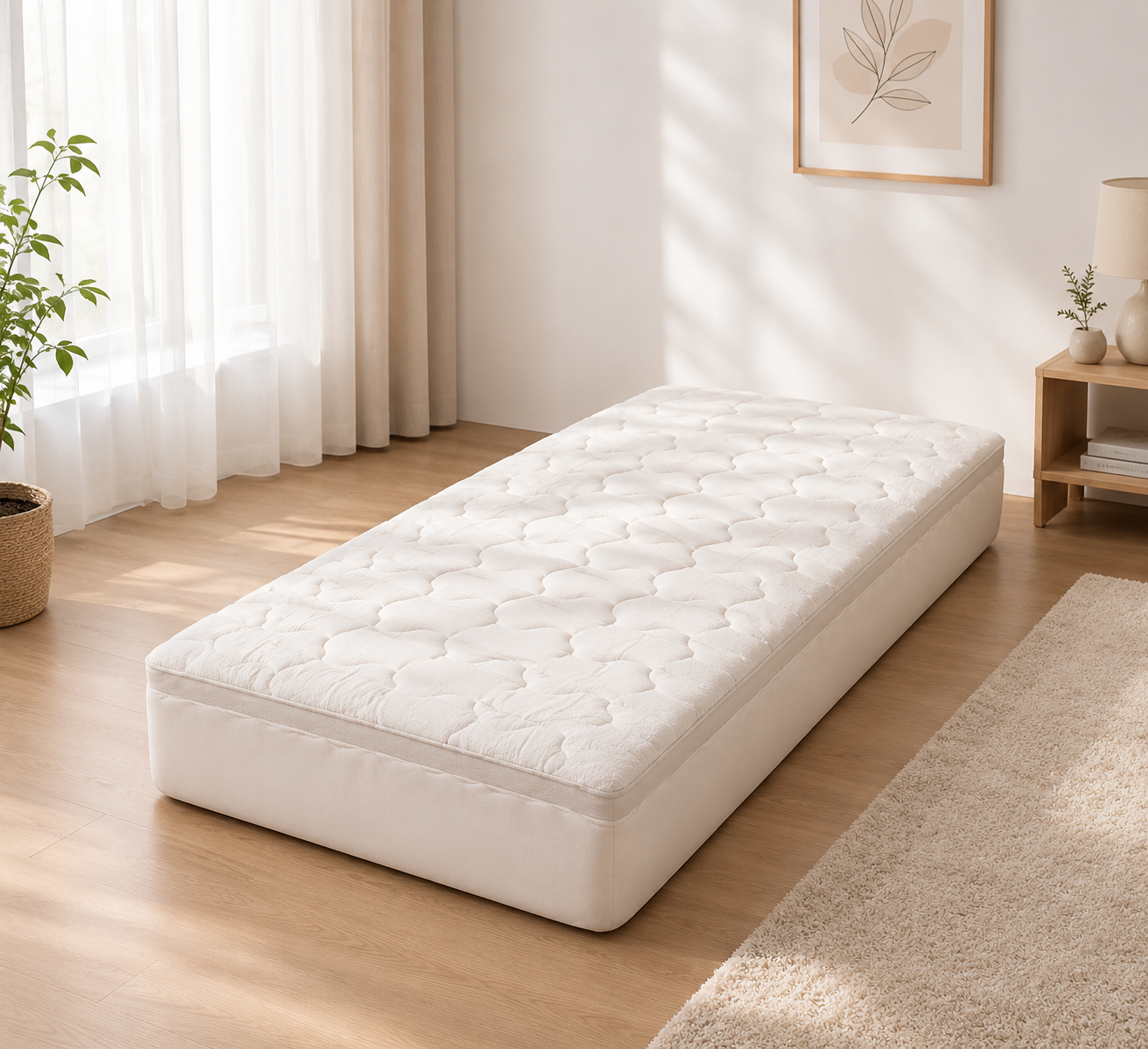 GOLDWOLKE Premium Topper Unterbett 140x200 Helltaupe Matratzenauflage