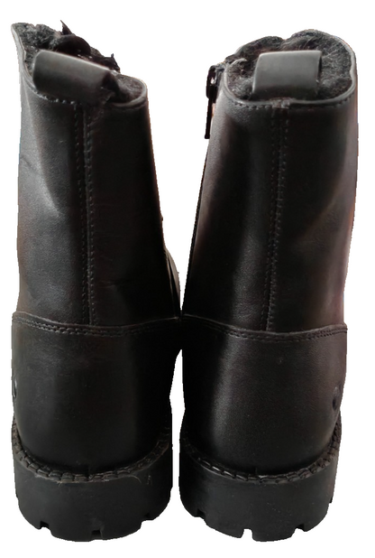 Paul Vesterbro Damen Boots Gr. 42 Schwarz Leder Warmfutter Schnürstiefel