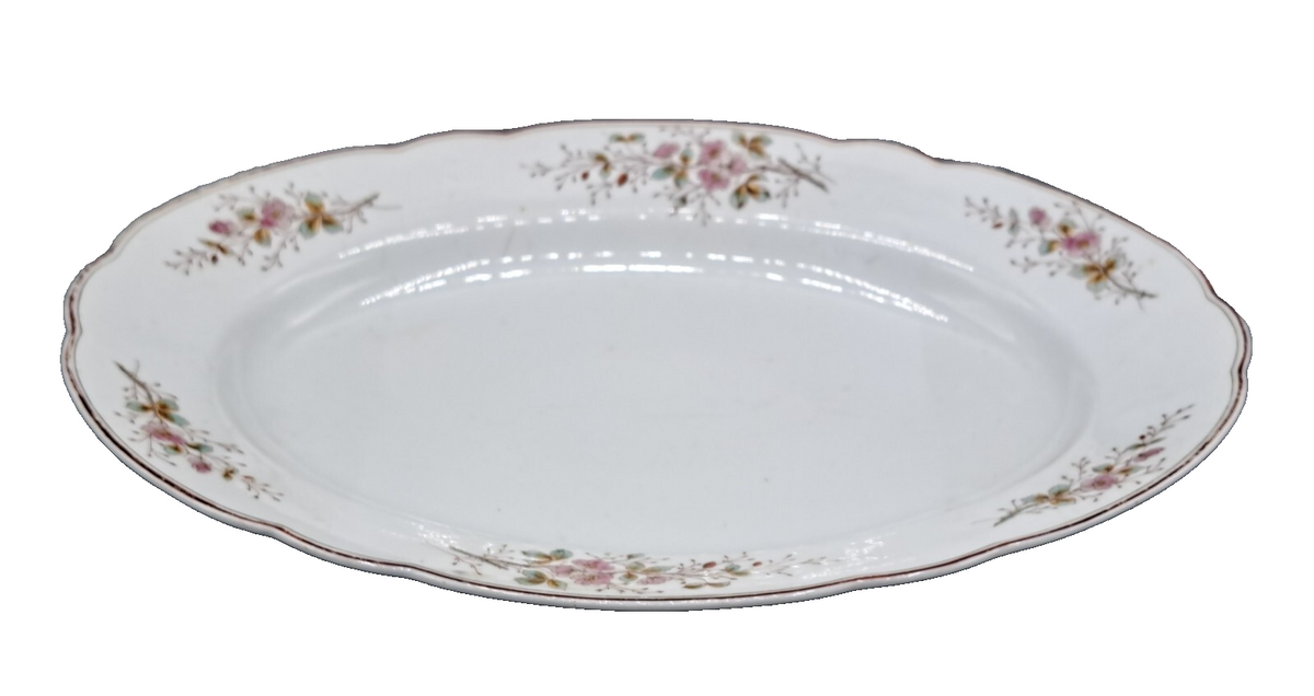 Porzellan Speiseservice Blumendekor Goldrand Teller Schüsseln Sauciere