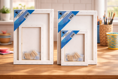 H&S Keilrahmen Set 4er Leinwand 2x40x30 2x20x30cm Blanko Malen Künstler HA13