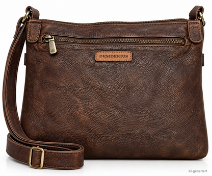 DESIDERIUS Basic Hortus Umhängetasche Dark Brown Rindsleder Echtleder Braun H2