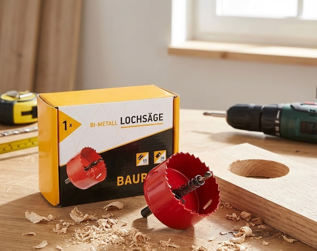 BAURIX® Bi-Metall Lochsäge 60 mm | Bohrkrone für Holz, Metall & PVC