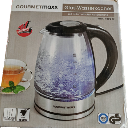 GOURMETmaxx Glas Wasserkocher 1,8L 1800W LED