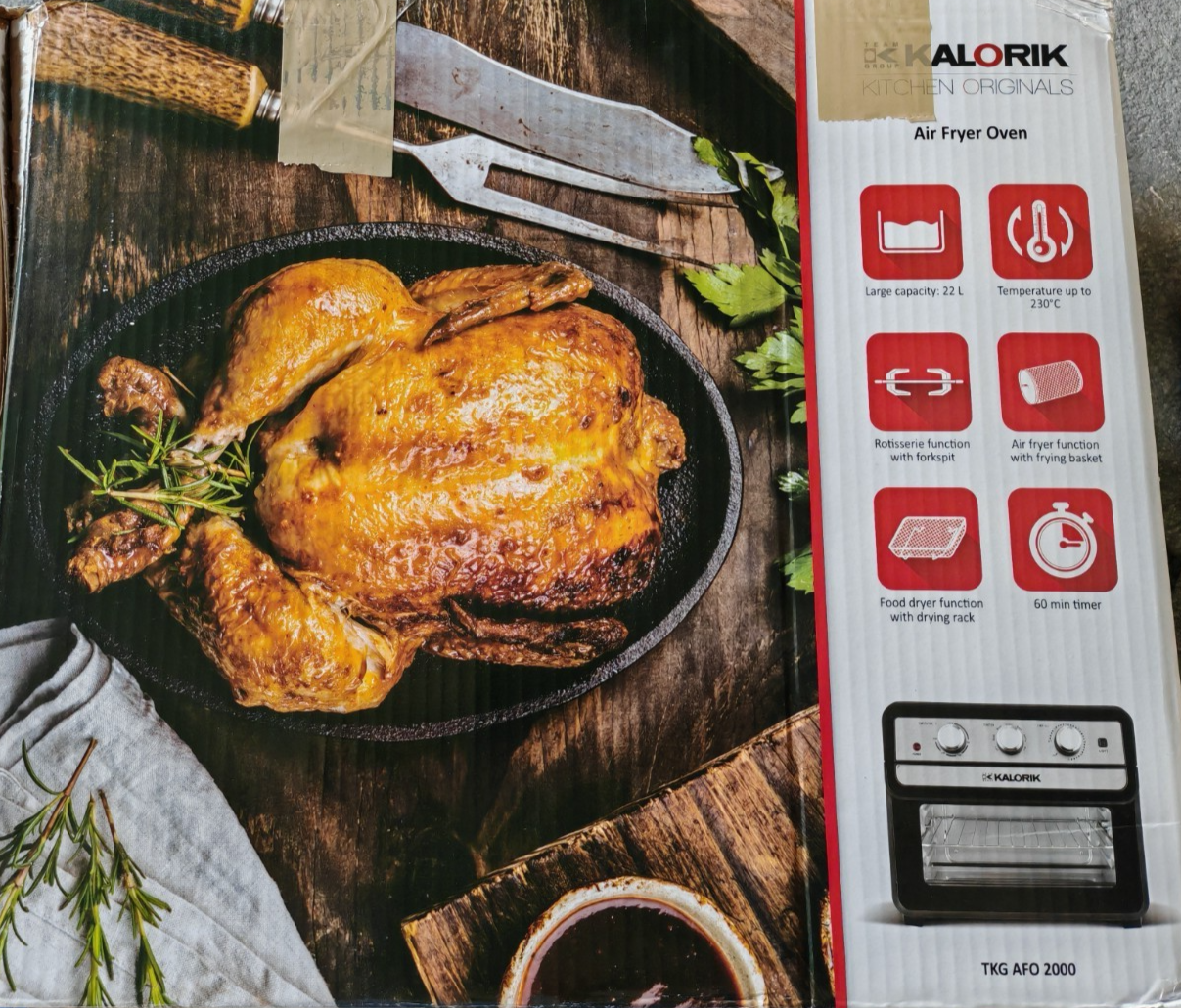 Kalorik TKG AFO 2000 4in1 Air Fryer Ofen Heißluftfritteuse 1700W Backofen HA22
