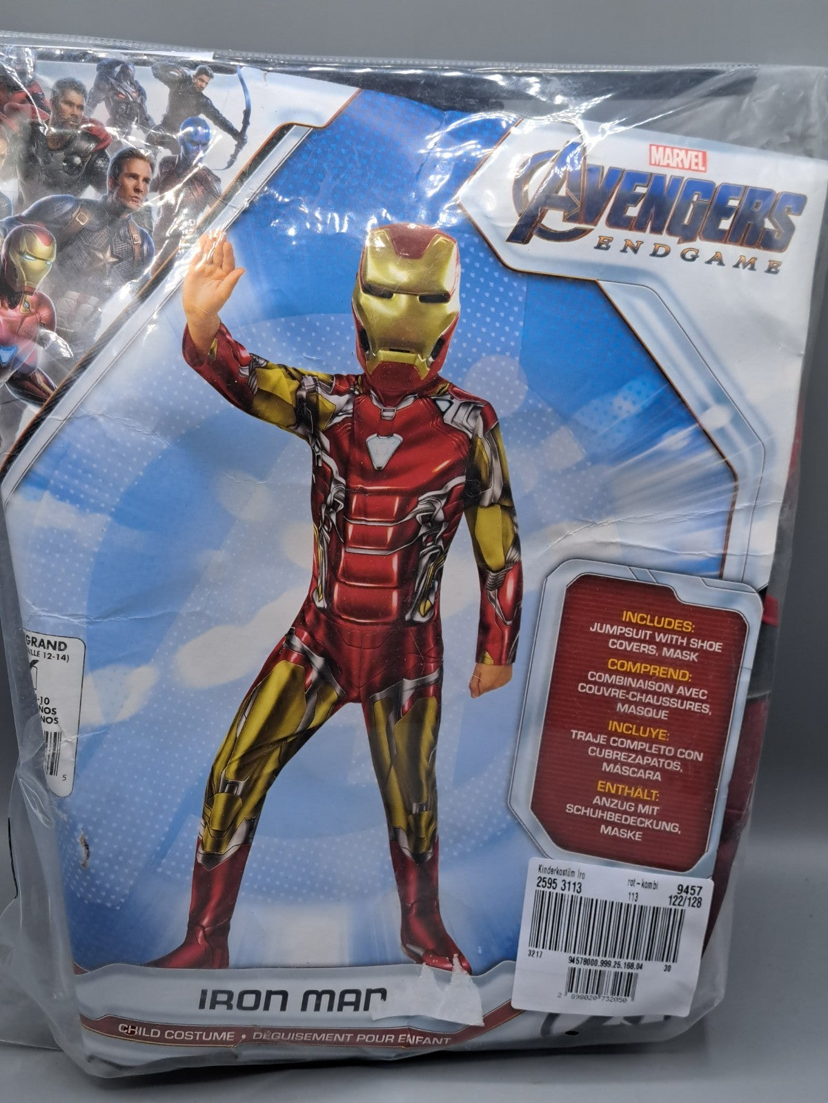 Marvel Avengers Iron Man Kostüm 122/128 Kinder