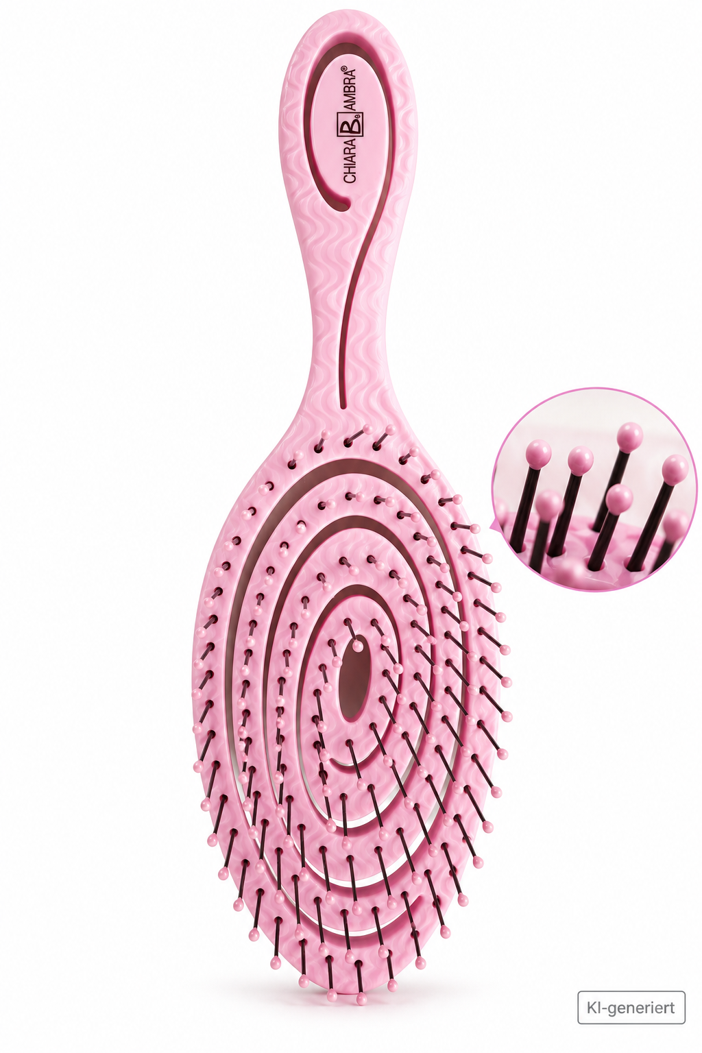 Chiara Ambra Spiral Haarbürste Rosa Entwirrbürste Detangler Wet Dry Bürste C-01