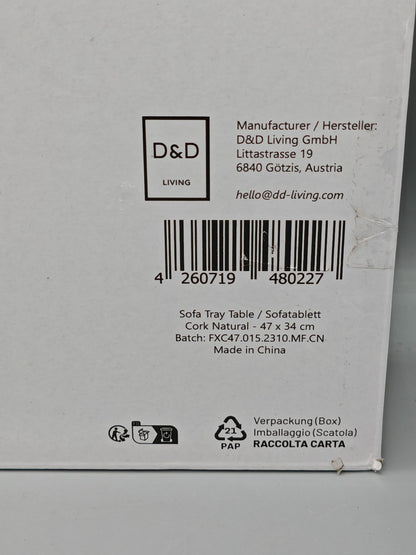 D&D Living® Sofatablett – Flexibler Couch-Armlehnen-Organizer, Braun