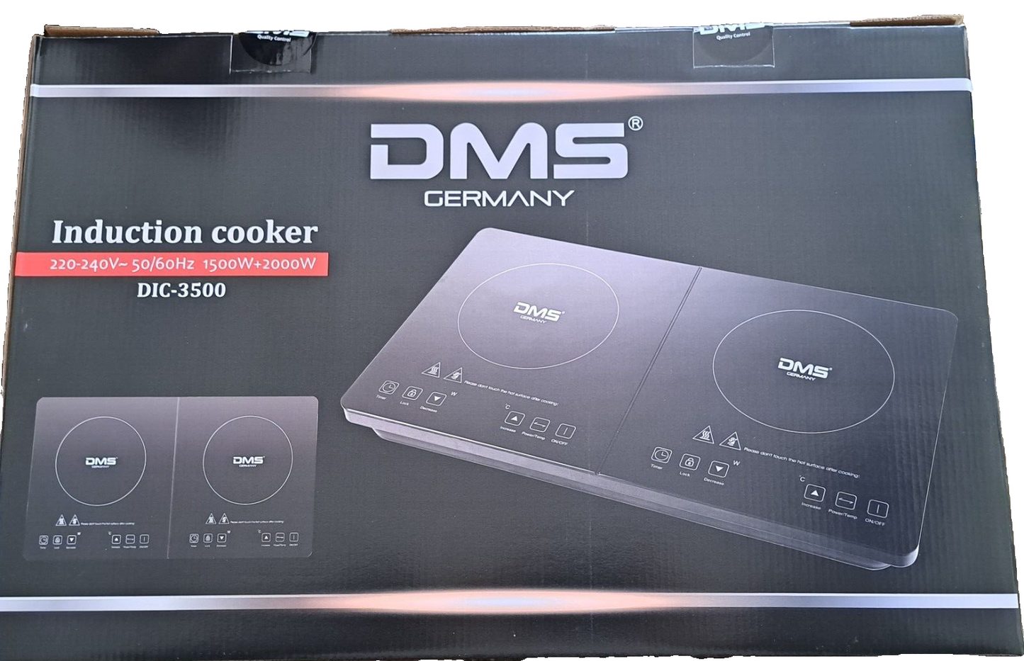 DMS® Doppel Induktionskochplatte 3500 Watt | mobiles Induktionskochfeld