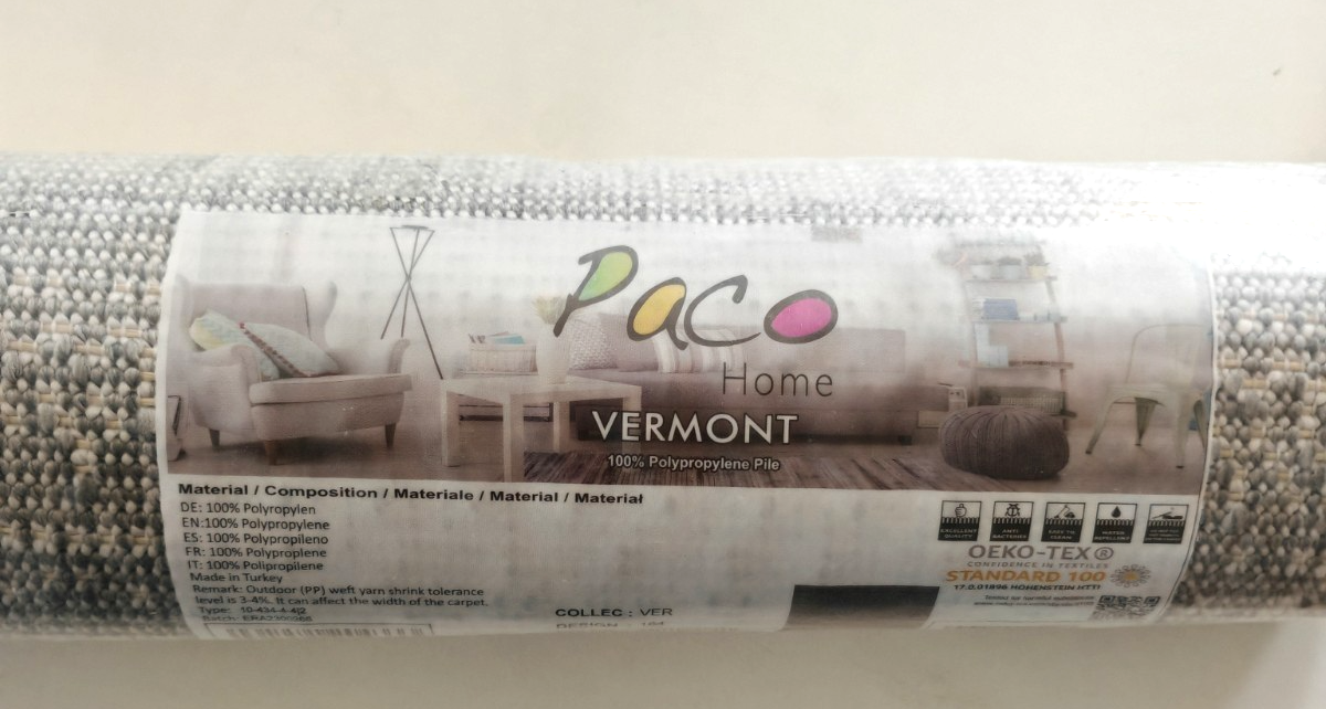Paco Home Vermont 184 Outdoor Teppich 80x150cm Anthrazit Boho Rauten HA3