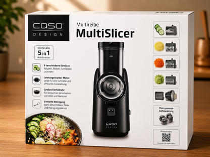 CASO MultiSlicer 5in1 Multireibe Elektrisch Gemüse Käse Reibe 80W Set B-03