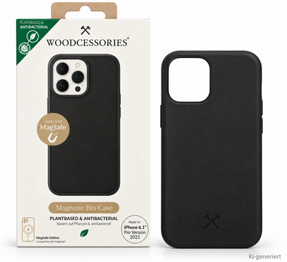 WOODCESSORIES Magnetic Bio Case iPhone 13 Pro 6,1" MagSafe Hülle Schwarz A9